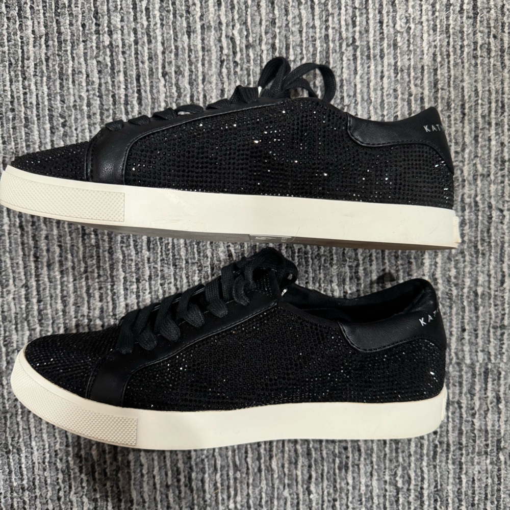 Katy Perry Black Sequin Rizzo Women's Sneakers